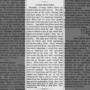 1890- Joe Davis - Thief in Missoula